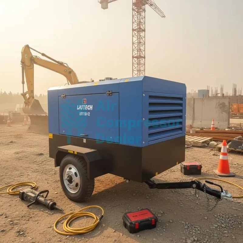 LUY110-12Bar 93kW 385CFM 175PSI Mobile Compressor